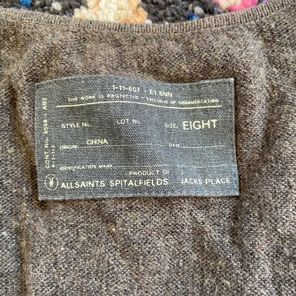 ALL SAINTS Off Shoulder Cardigan cashmere angora. - Picture 3 of 6